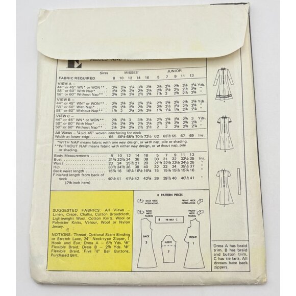 McCalls 2975 Dress Size 14 Vintage Post Cereal Pattern E Version Uncut 1970s - Picture 3 of 6